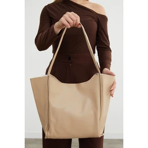 Suni Deri Fermuarlı Kol Çantası