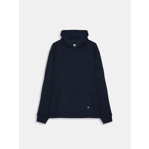 Uzun Kollu Kapüşonlu Basic Lacivert Sweatshırt