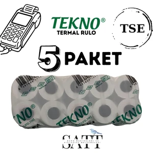 Tekno Yazarkasa Pos Rulosu 56 x 14 mm 5 Paket 50'li Rulo