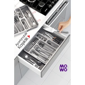 Mowo Home Çift Taraflı Uzayabilen Pratik Çekmece İçi Kaşıklık Organizer