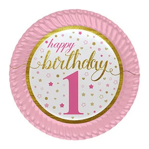 Karton Tabak 8'Li 23Cm Happy Birthday Pembe1 Yaş