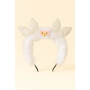 Çocuk Baykuş Aksesuarlı Taç Beyaz