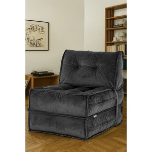 Mocca Tek Kişilik Katlanır Yatak Uzanma Koltuğu - Antrasit Gri