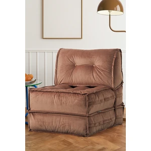 Mocca Tek Kişilik Katlanır Yatak Uzanma Koltuğu - Sütlü Kahve