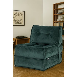 Mocca Tek Kişilik Katlanır Yatak Uzanma Koltuğu - Petrol Yeşili