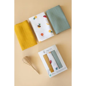 Lizayn Tekstil Çok Amaçlı Müslin Örtü & Battaniye 3'lü Set %100 Pamuk Oeko-Teks Sertifikalı 80X80 cm