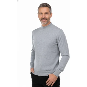 Erkek Kışlık Pamuklu Triko Ince Örme Yarım Balıkçı Yaka Kazak Rahat Kesim Tam Kalıp