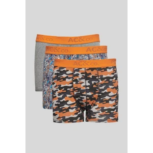 Altınyıldız Classics Erkek Sıyah Turuncu 3'lü Pamuklu Esnek Boxer Paketi