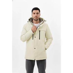 İçi Astarlı Su ve Rüzgar Geçirmez Cepli Kapüşonlu Erkek Mont