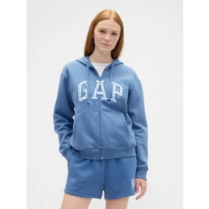 Kadın Açık Mavi Gap Logo Fleece Fermuarlı Sweatshirt