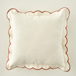 Bella Maison Scallop Kenar Kırlent Kılıfı Kiremit (43X43 Cm)