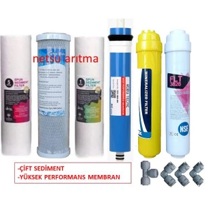 Tüm Açık Kasa Su Arıtma Cihazı Filtresi,6 lı Filtre Seti