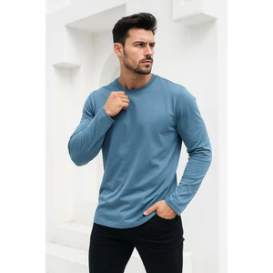 Erkek Indigo Basic Uzun Kollu Sporcu Body