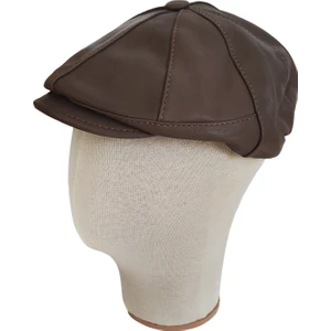 Hakiki Deri Klasik Erkek Kasket Şapka