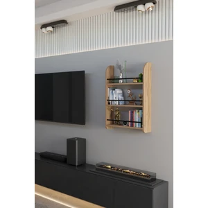 Alpa Ev Mobilya Modern Ahşap 3 Katlı 90 cm Çalışma Odası Kitaplık Rafı - Duvar Tipi Montessori Kitap Düzenleyici