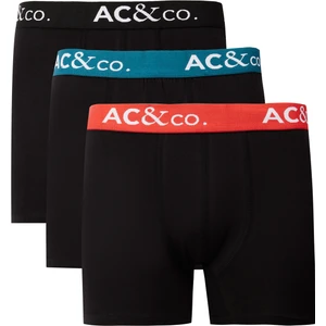 AC&Co / Altınyıldız Classics Erkek Siyah Pamuklu Esnek 3'lü Boxer Paketi