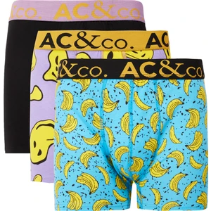 AC&Co / Altınyıldız Classics Erkek Karışık Pamuklu Esnek Desenli 3'lü Boxer Paketi