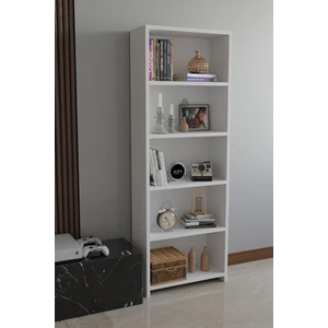 Alpa Ev Mobilya 5 Raflı Kitaplık Dekoratif Çok Amaçlı Düzenleyici Raf 150 cm Salon Çalışma Odası Raf