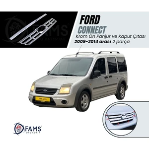 Fams Otomotiv Ford Connect Krom Ön Panjur+Kaput Çıtası 2 Prç. 2009-2014 P. Çelik Uyumlu