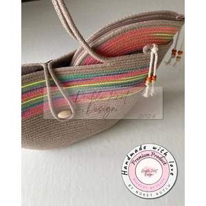 Bailey 2li Takım Plaj Çantası , El Çantası Clutch, Totebag, Kadın Çanta, Yazlık, Hediyelik, hasır Jüt Tress