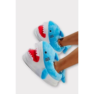 Kadın Köpek Balığı Figürlü Panduf Mavi