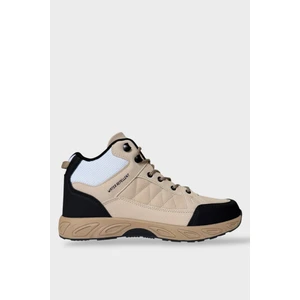 Outdoor Bot Ayakkabı Kışlık Dayanıklı Sağlam Taban Bağcıklı Bej