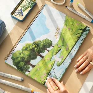 2026 Haftalık Spiralli Masaüstü Planlayıcı 24X34 cm - Desk Planner Manzara
