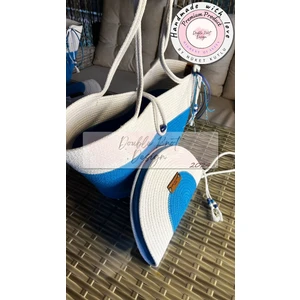 Double Knot Design Bailey 2li Takım Plaj Çantası , El Çantası Clutch, Totebag, Kadın Çanta, Yazlık, Hediyelik, hasır Jüt Tress