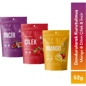 Freeze Dried - Dondurularak Kurutulmuş Meyve 3'lü Mix  (Mango-Incir-Çilek )