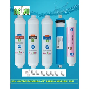 Nsf-Ihlas Aura Cebilon -Plus-Silver-Platinum ve Tüm Kapalı Kasa Su Arıtma Filtresi, 5'li Filtre seti