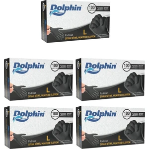 Çok Amaçlı Siyah Nitril Eldiven (L) 100lü Paket 5 Adet (Gıdaya Uygun)