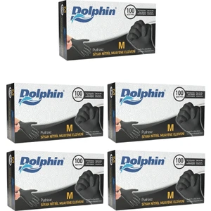 Çok Amaçlı Siyah Nitril Eldiven (M) 100lü Paket 5 Adet (Gıdaya Uygun)