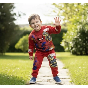 Cevahir Tekstil Marvel Örümcek Adam Erkek Çocuk Alt Üst Takım 3 Iplik Şardonlu