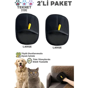 Kedi Köpek Tüy Toplayıcı Yıkanabilir Statik Eldiven Koltuk Halı Elbise Tüy Temizleme Aparatı 2'li