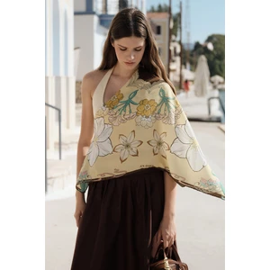 Desenli Modal Eşarp Manolya Soft Sarı