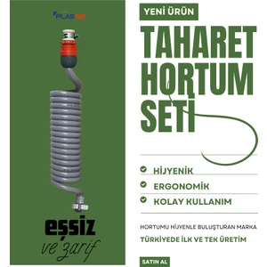 Spiral Wc Hortumu Rekorlu ve Duvar Sabitlemeli Gri 1.5 Metre Set