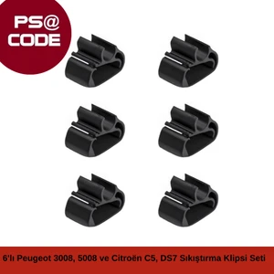 PSA Code Silecek Koluna 6'lı Sıkıştırma Klipsi Seti: Peugeot 3008, 5008 ve Citroën C5 Aircross, Ds7 Uyumlu