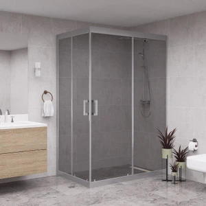 Silver Diora  6mm Füme Cam Dikdörtgen Duşakabin