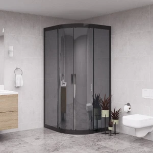 Black Luna 6mm Reflekte Cam Oval Duşakabin