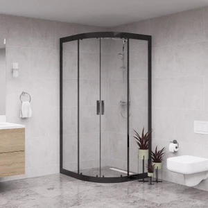 Black Luna 6mm Şeffaf  Cam Oval Duşakabin