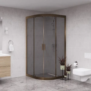 Bronze Luna 6mm Füme Cam Oval Duşakabin