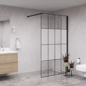 Black  Septo 6mm Yarım Kumlama Karolaj Cam Seperatör Duşakabin