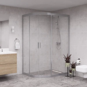 Silver Solis 6mm Şeffaf Cam Asimetrik Oval Duşakabin