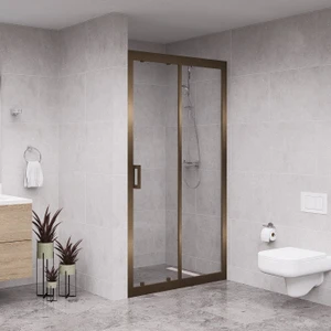 Bronze Nexa 6mm Şeffaf Cam 1 Sabit 1 Sürgü Iki Duvar Arası Duşakabin