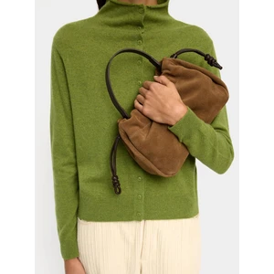 Süet Deri Detaylı El Çantası