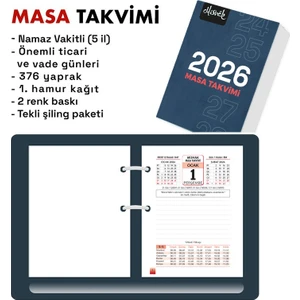 Mevlana Takvimi Mevlana 2026 Masa Takvimi 10x13.4 cm İki Renk Baskılı 1 Adet