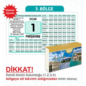 Mevlana Takvimi Mevlana 2026 Yapraklı Blok Duvar Takvimi – Mavi, 13x8.5 cm, Ayet ve Hadisli, 3. Bölge Dağıtım, 1 Adet