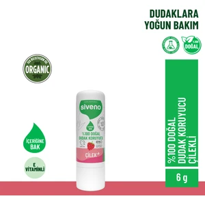 %100 Doğal Dudak Koruyucu Çilek Bitkisel Lip Balm Dudak Kremi Nemlendirici Parlatıcı Onarıcı 6 G
