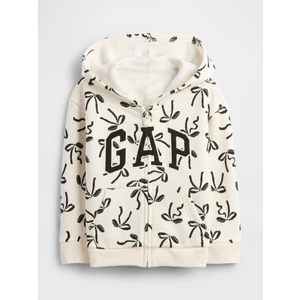 Kız Bebek Kırık Beyaz Gap Logo Fermuarlı Sweatshirt