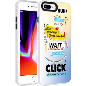 Apple iPhone 8 Plus Kılıf Desenli Senk Dragon Sert Kapak-Kelimeler